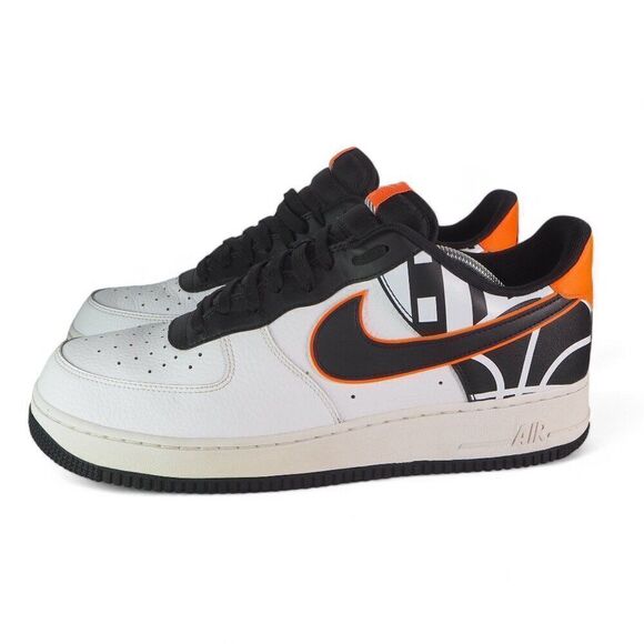 Nike Air Force 1 '07 LV8 'White Black Orange' Sneakers 823511-104 Men's 12 - Picture 2 of 12